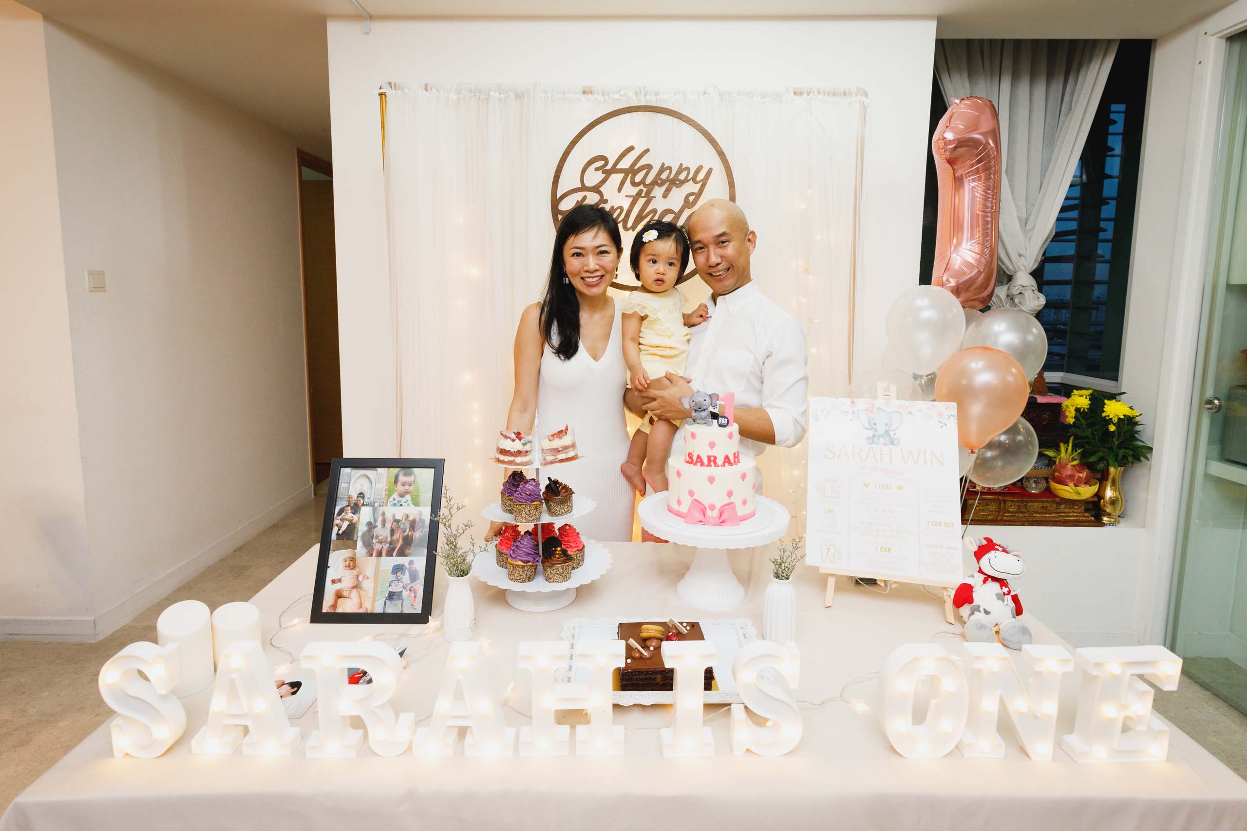 A 1 year old's birthday at a home in Singapore